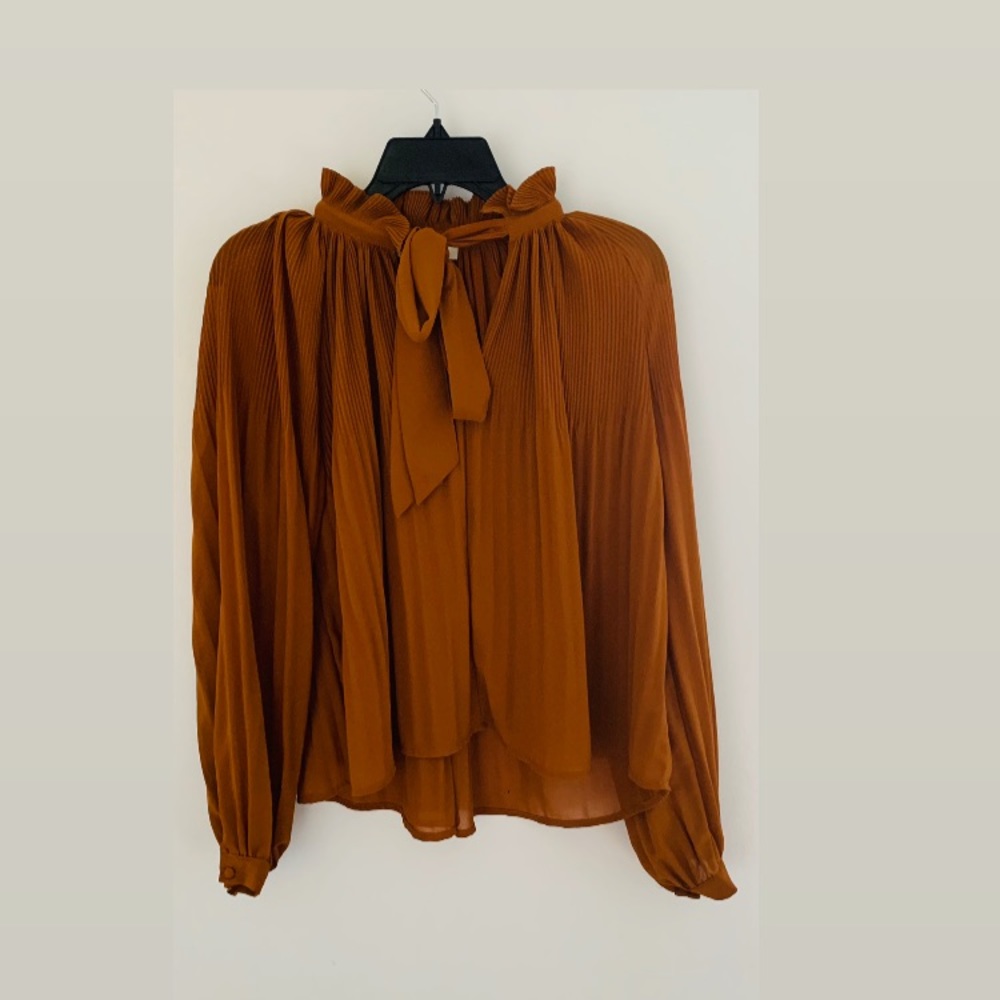 Camel colored long sleeve top